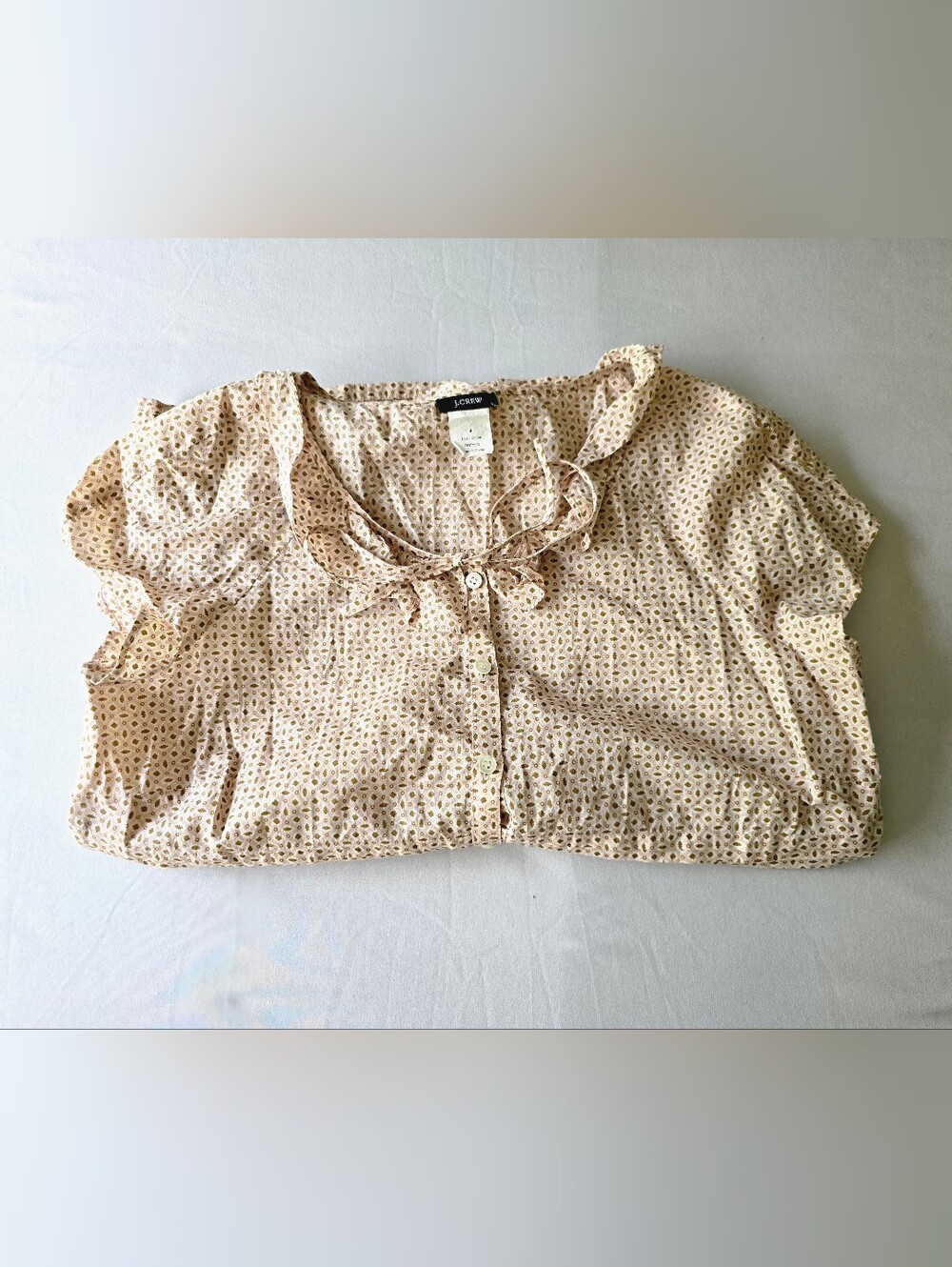 J. Crew 100% Cotton Tie Neck Blouse Size 8